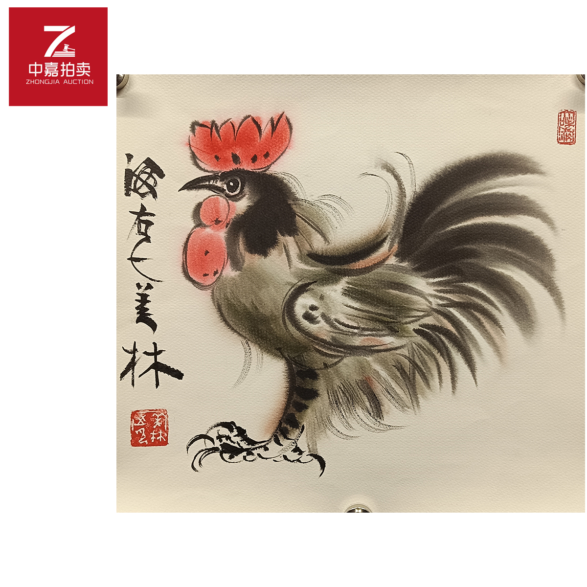 韩美林绘画鸡35x37