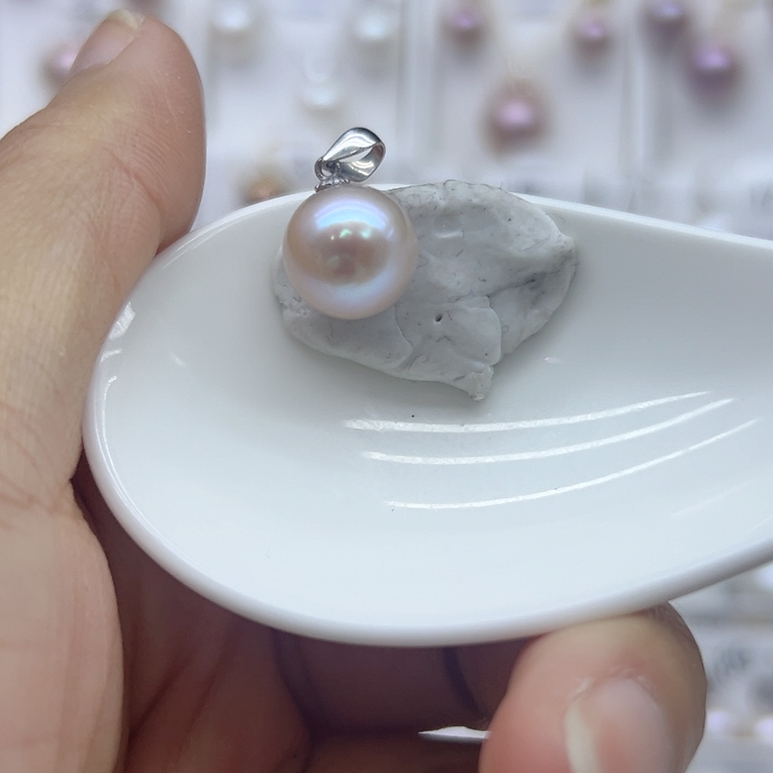 淡水珍珠颈饰银S925镶嵌3