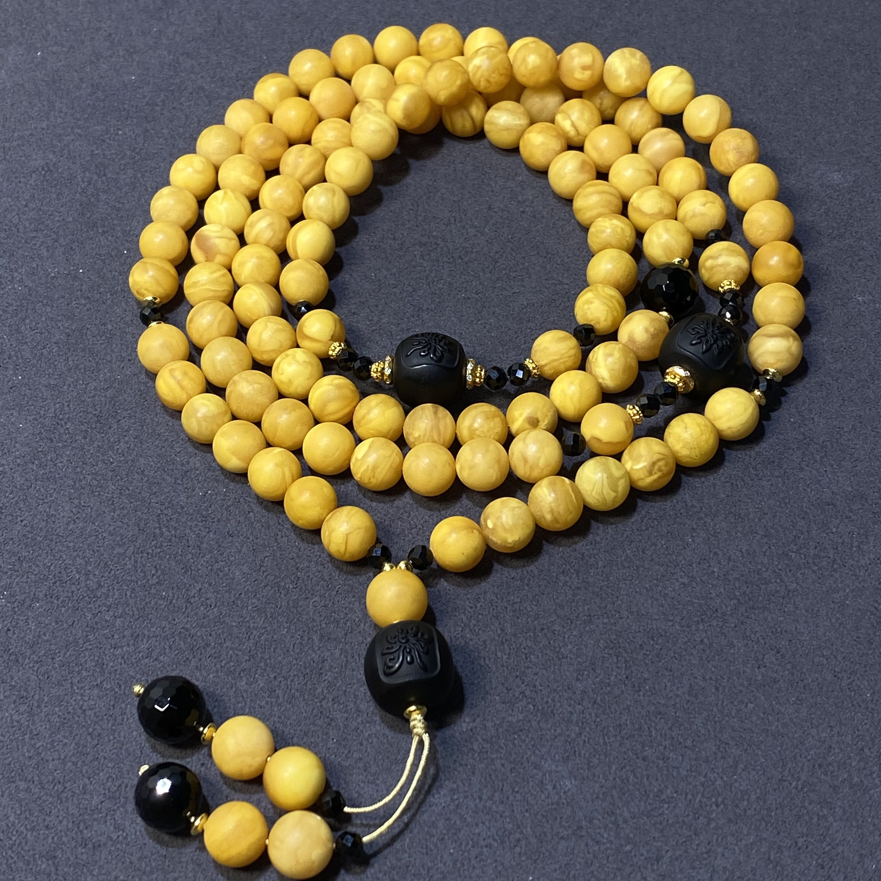  【亿轩珠宝】ZX134204石膏橘皮花蜡108毛衣链diy尖晶石&玛瑙8-13+