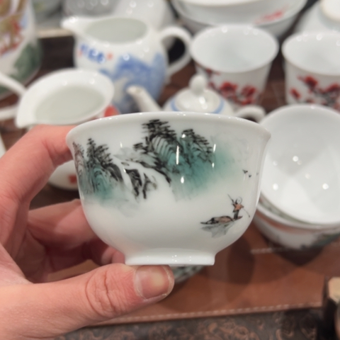 醴陵高温瓷器釉下手绘80毫升