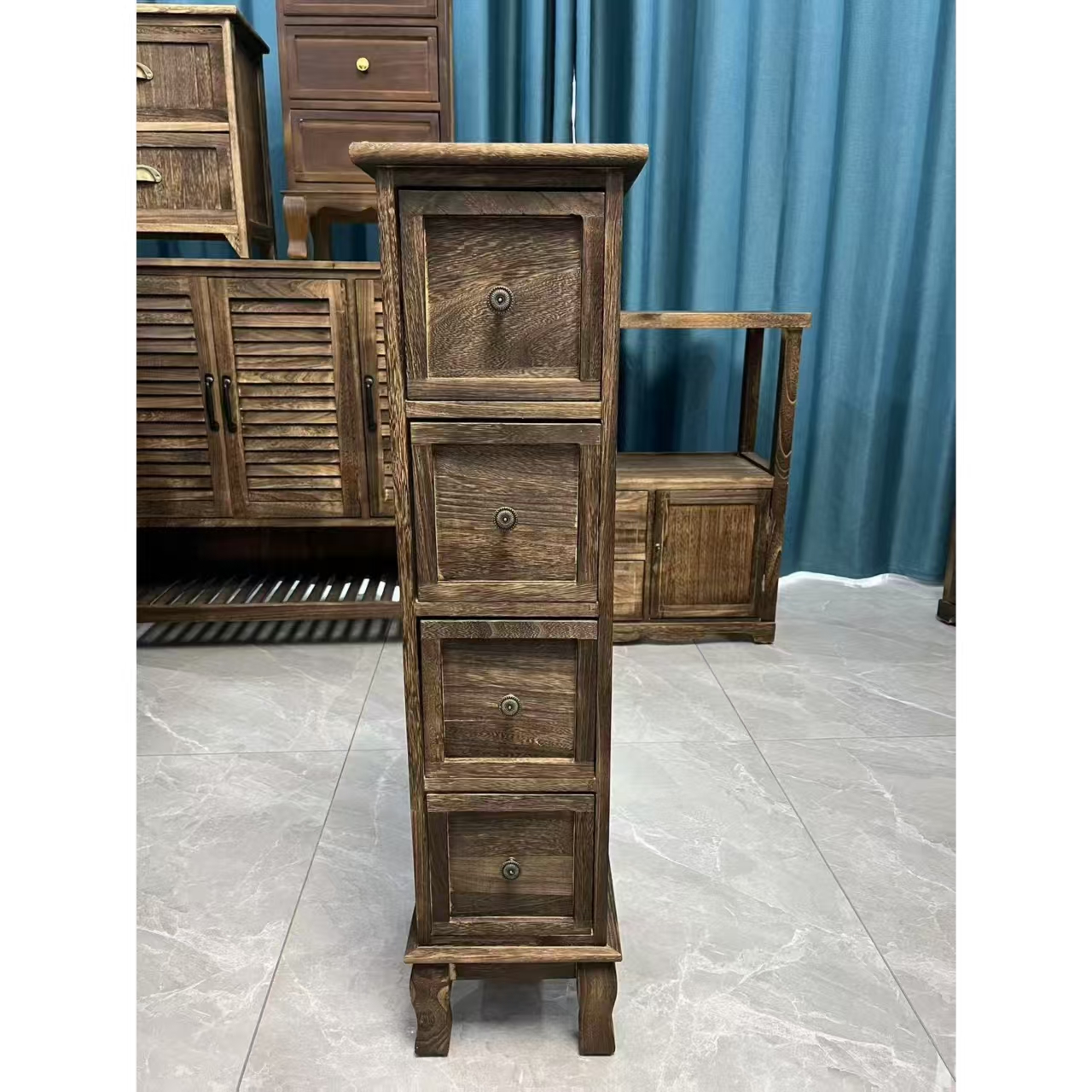 25*30*97cm实木四斗柜夹缝柜储物收纳柜客厅边角柜