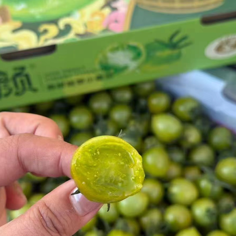 喜番颜清甜翡翠小番茄绿色樱桃小番茄山东省