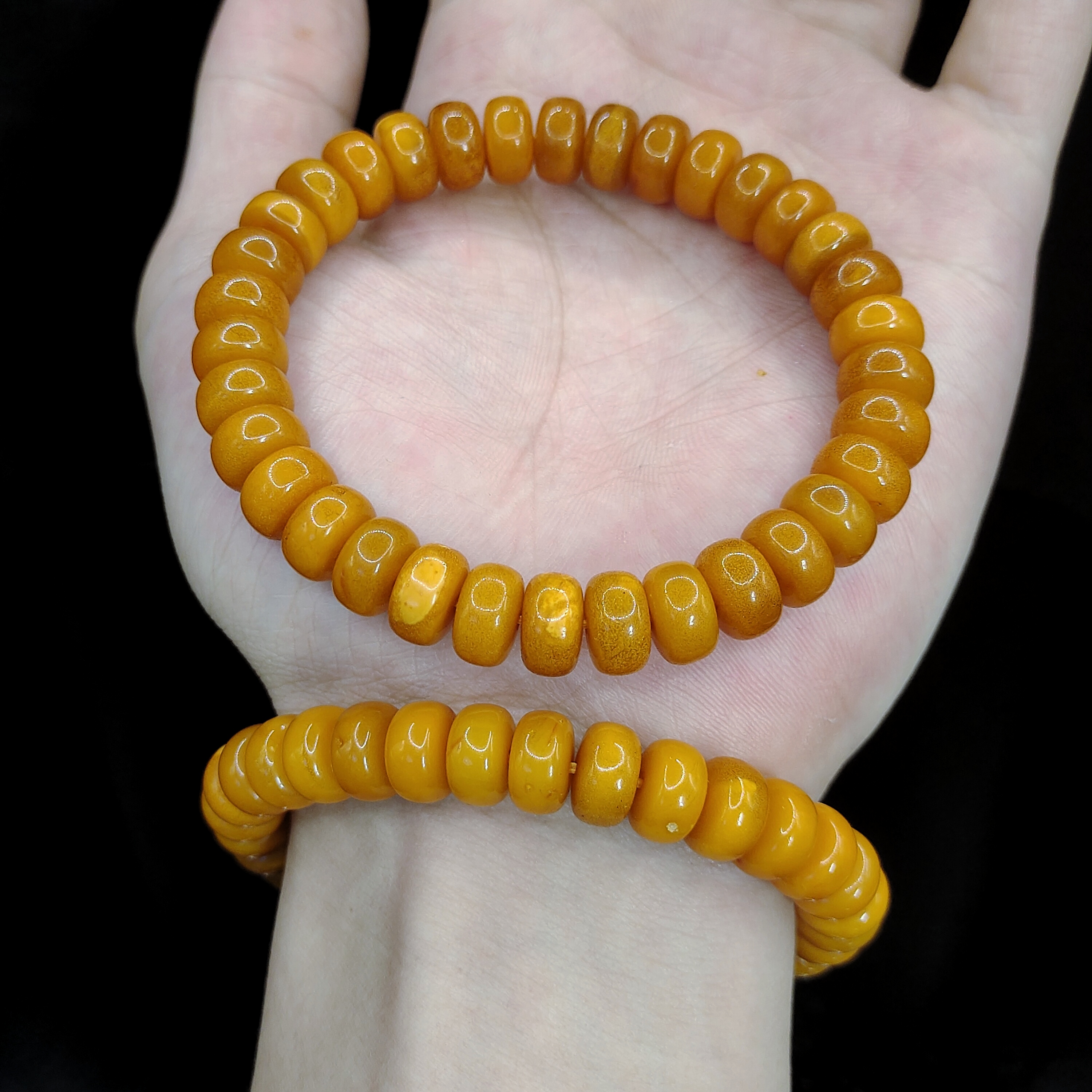 【老三珠宝】蜜蜡直切珠单圈手串M7【多样性发其一】约10mm