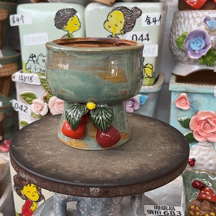 紫砂花盆粗陶材质多肉花盆