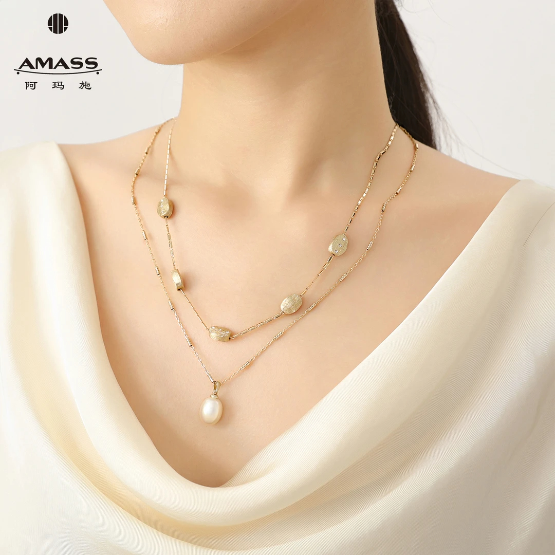 AMASS/阿玛施 铜合金锆石吊坠 叠戴式锁骨链590080