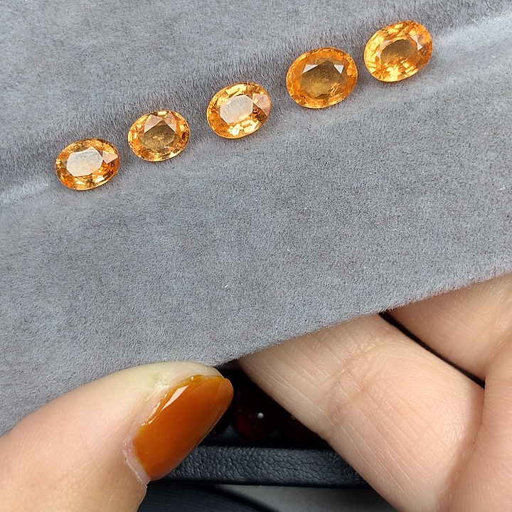 L***生裸石未镶嵌石榴石5粒芬达石