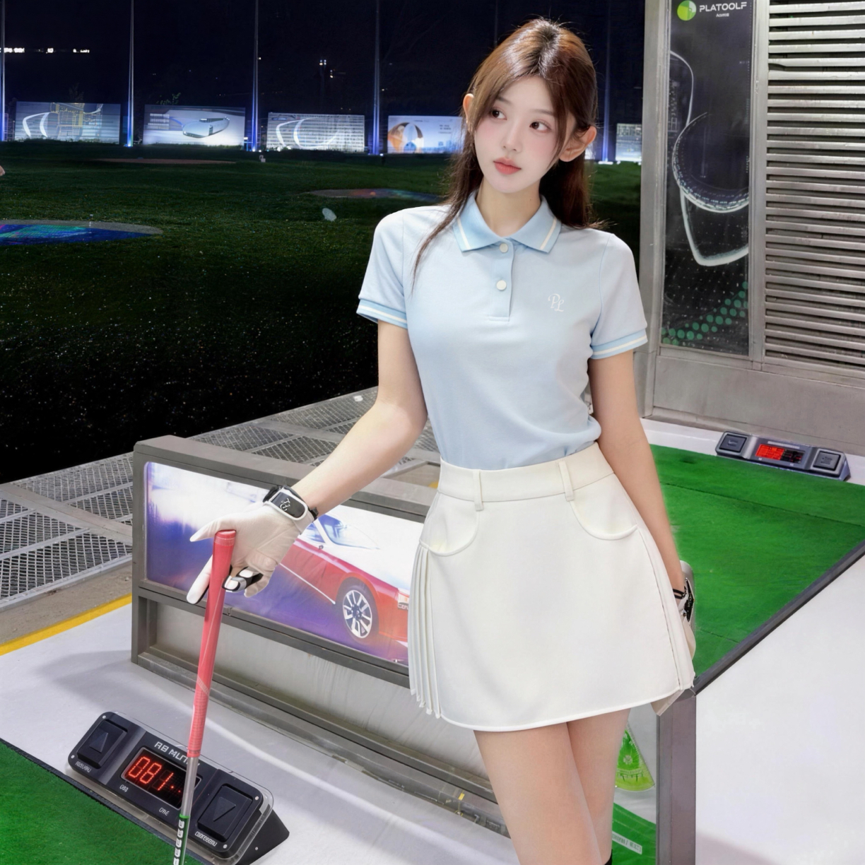 高尔夫服装女夏韩版高尔夫短袖女裙速干透气运动上衣羽毛球网球服