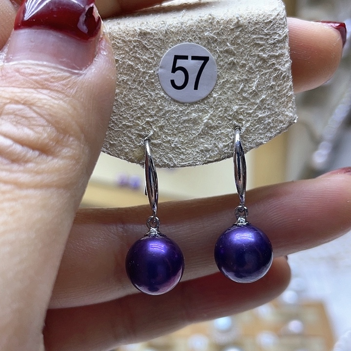 银S925镶嵌淡水珍珠耳饰