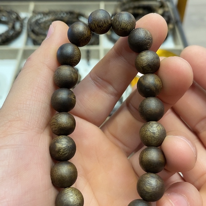 沉香手串奇楠佛珠单圈10毫米