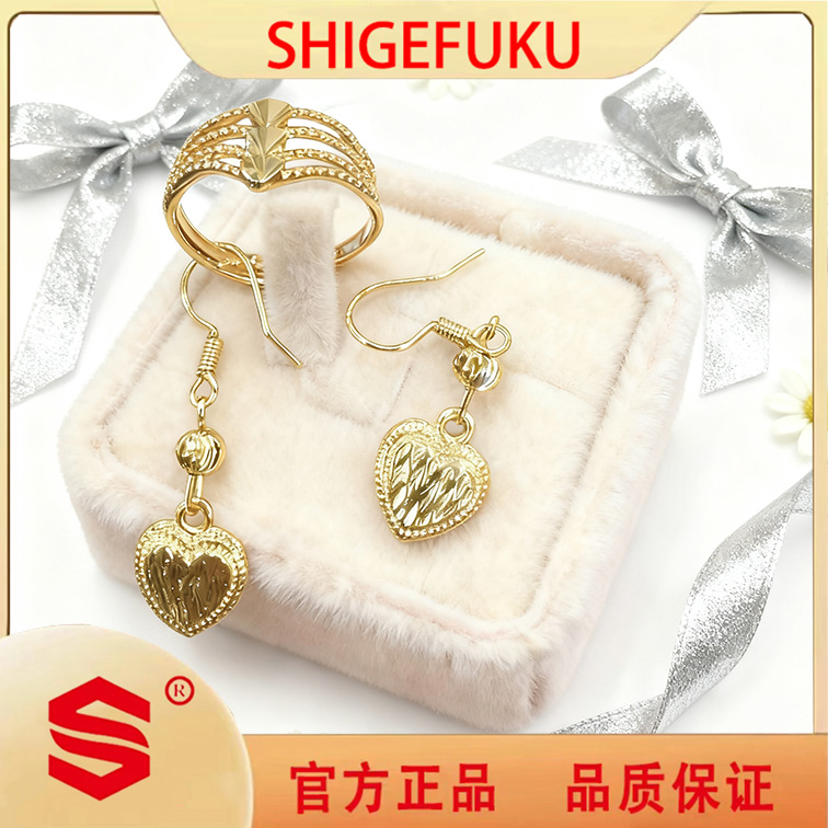【SHIGEFUKU】新中式心心相印戒指耳坠