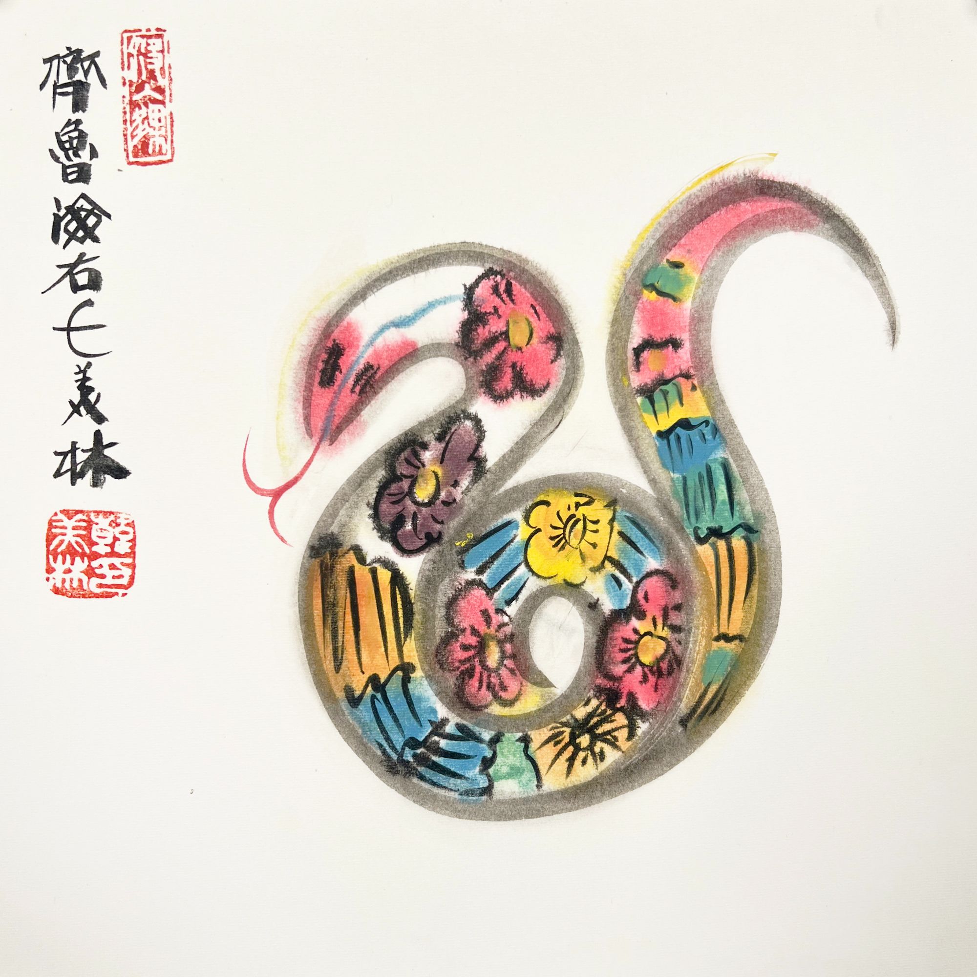 ZJ10411-韩美林绘画镜片38x38cm/约1平尺