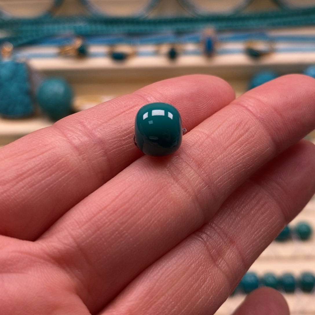 绿松石未镶嵌珠宝奇石直径9.4×8.2老型