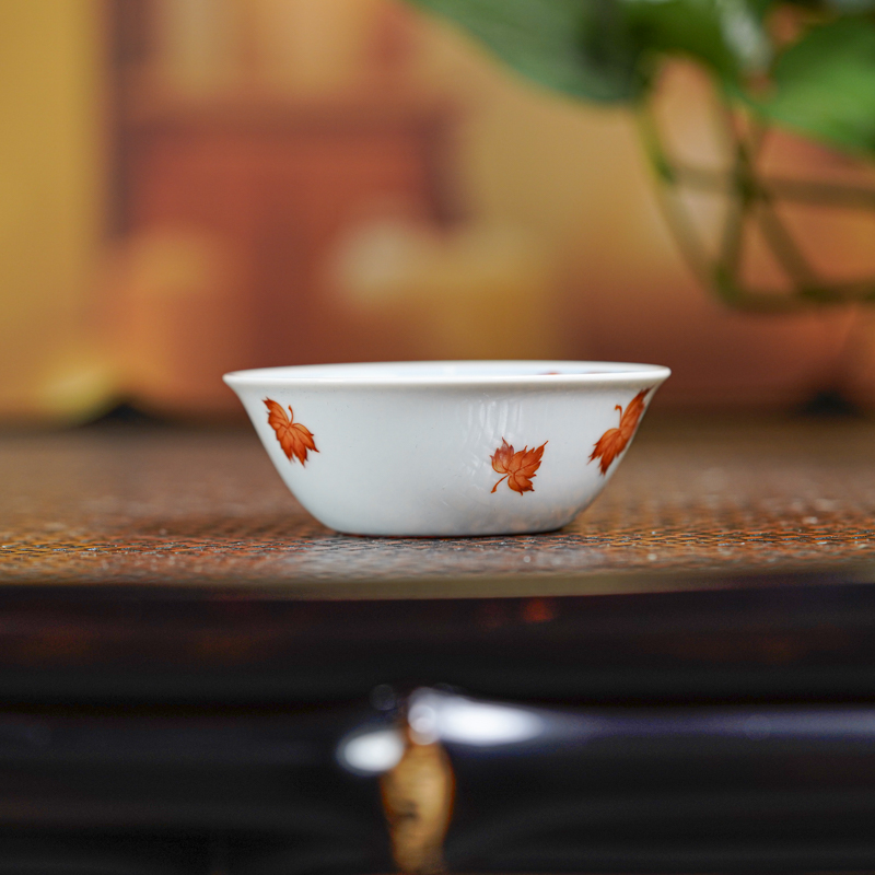 【央广非遗】团窑熊猫来了系列—红枫奋斗小卧足杯 ty415