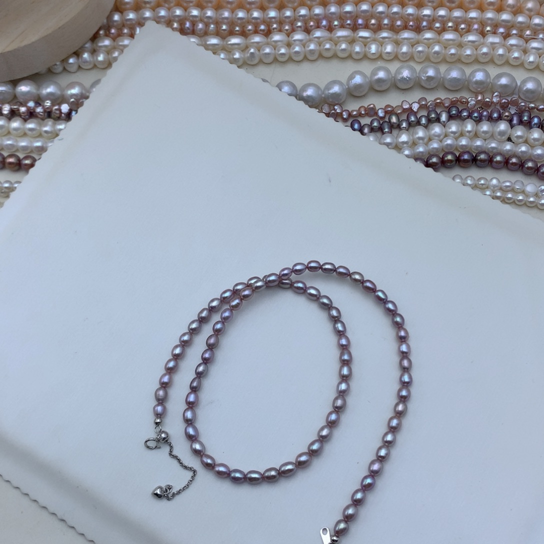 颈饰银S925镶嵌淡水珍珠