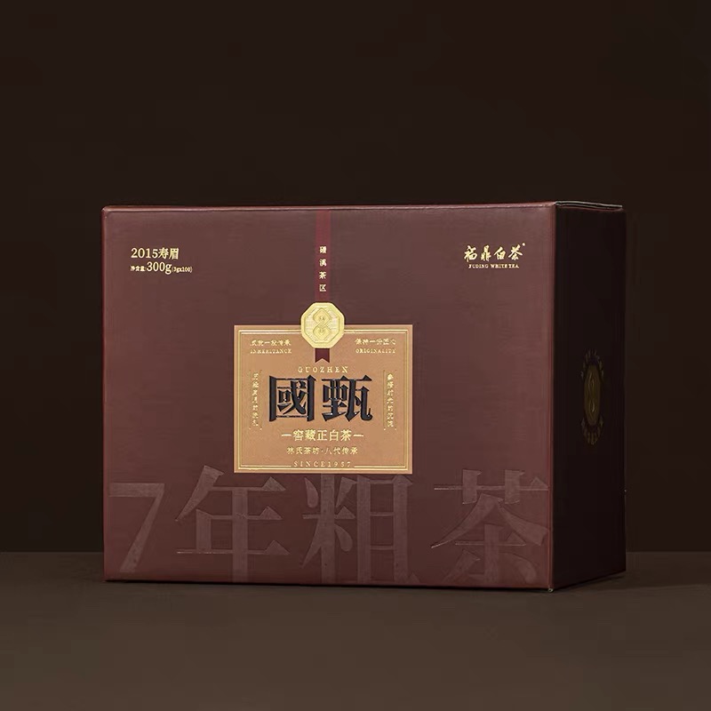 GUOZHEN   2015年福鼎白茶寿眉饼干茶老白茶一片一泡 3g*100片