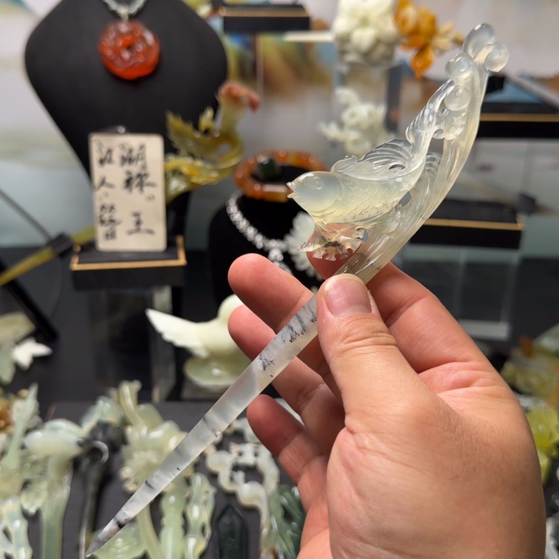 未镶嵌蛇纹石玉发饰