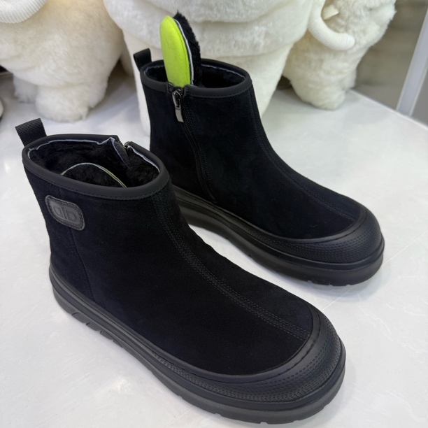 男士 底厚4厘米【251赠羊毛垫】冬季高筒真皮羊毛马丁靴大棉