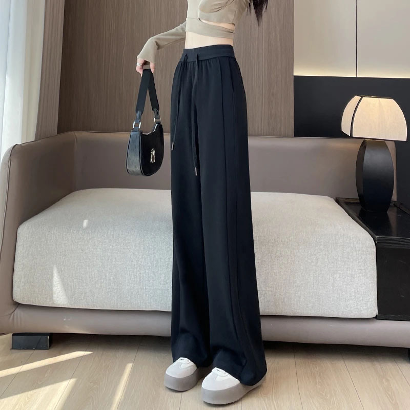 灰色运动裤女款2025新款秋季爆款高腰香蕉裤宽松休闲窄版直筒卫裤