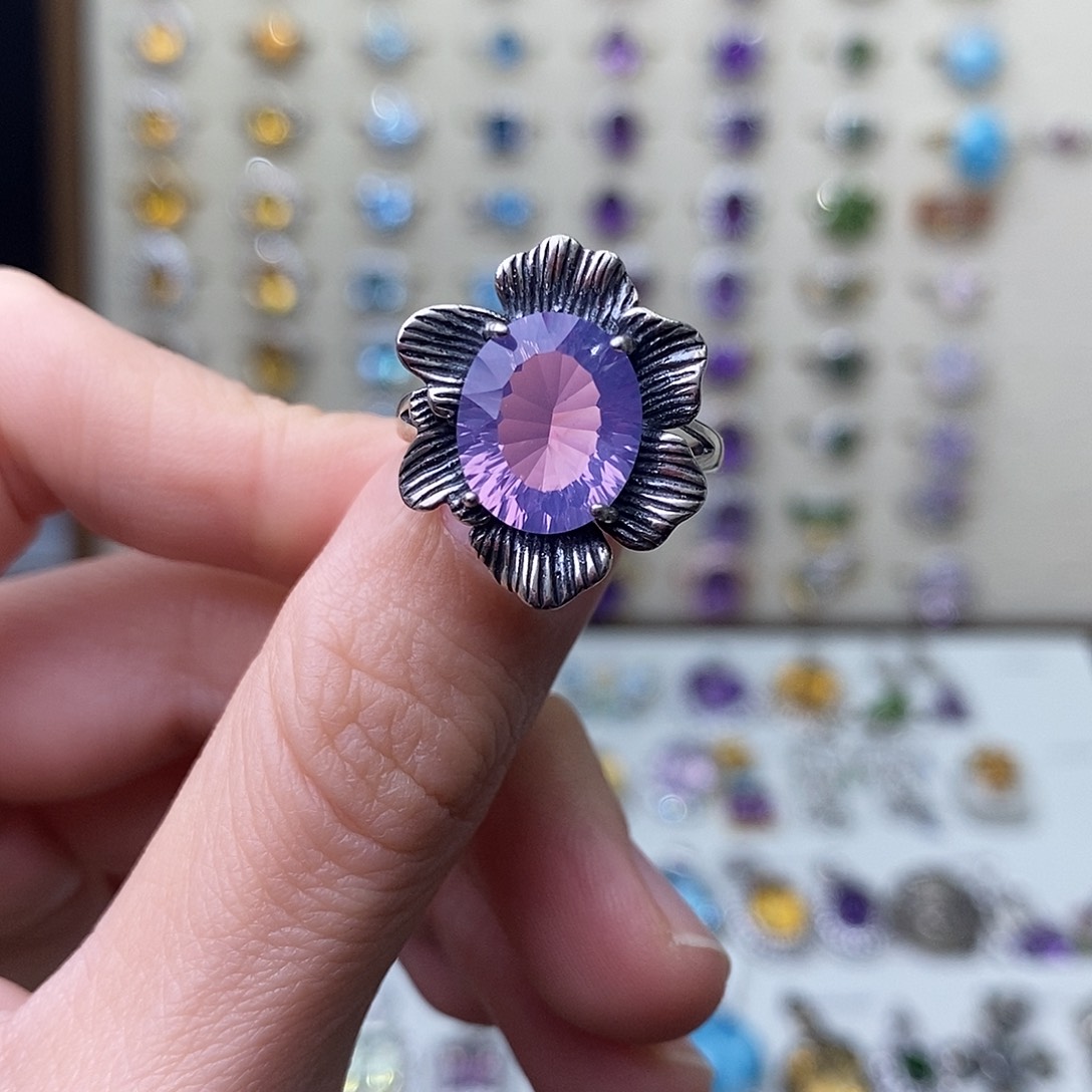 水晶戒指银S925镶嵌（一物一证）