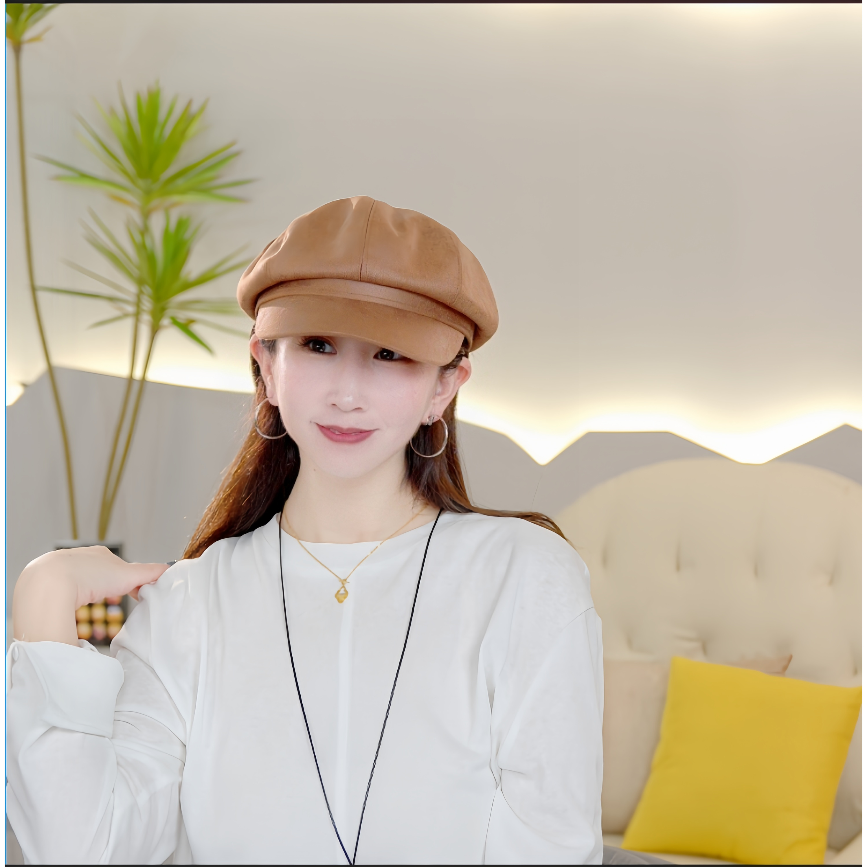 2025年新款女款秋冬显脸小八角帽贝雷帽英伦鸭舌帽百搭防晒女款