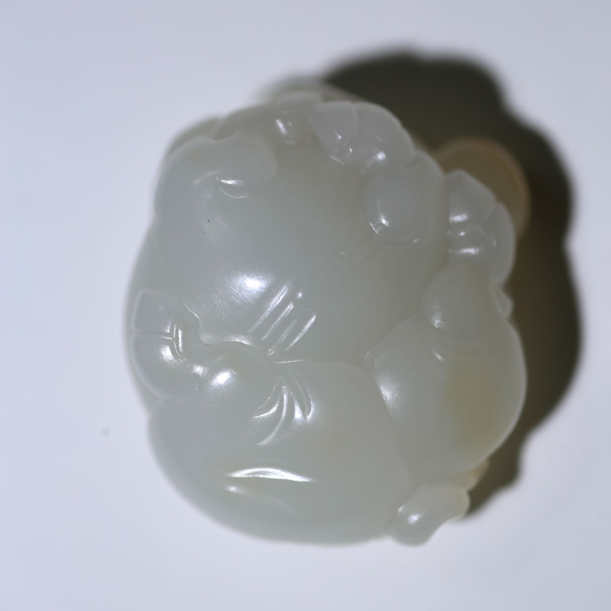 发财猪吊坠.新疆和田玉且末料吊坠，