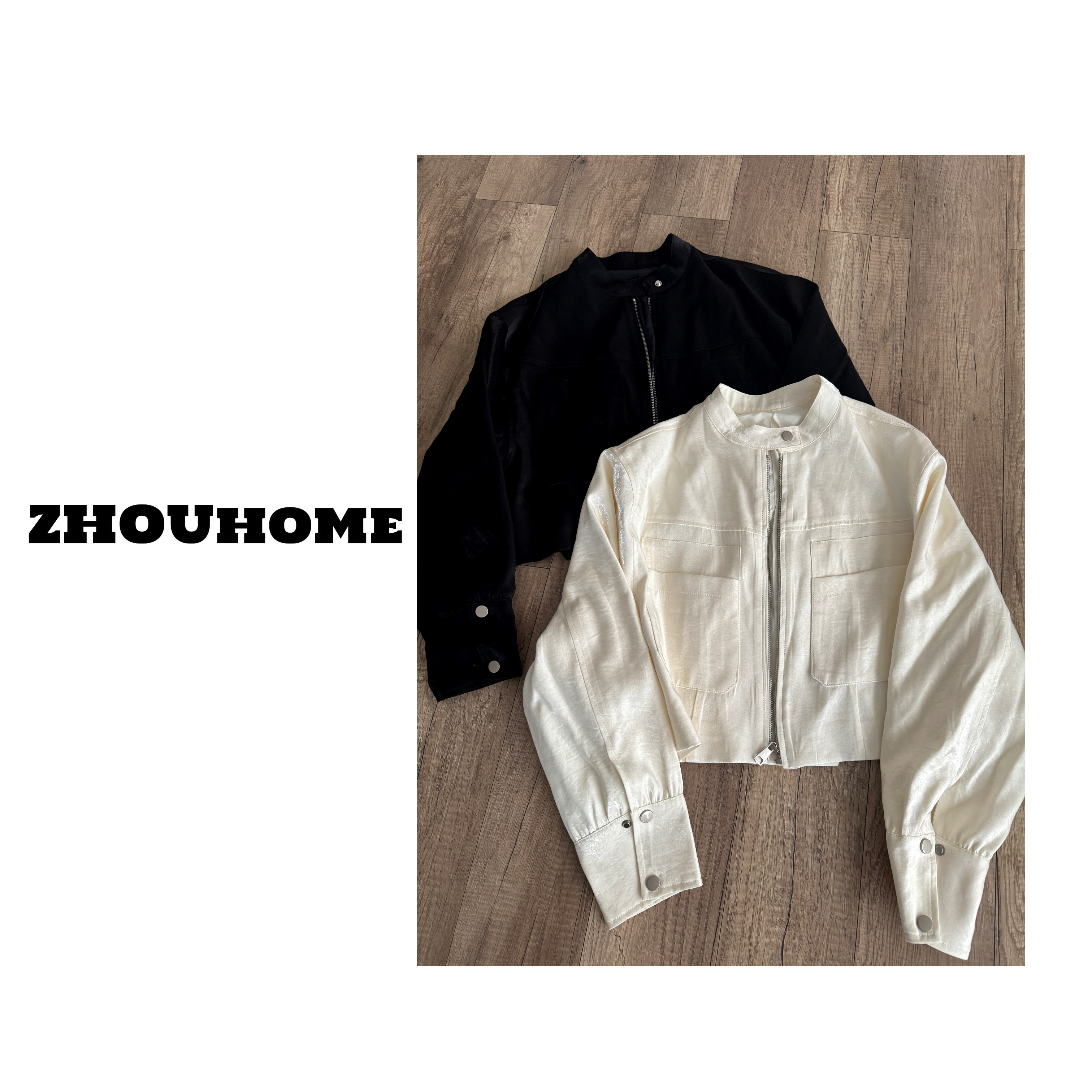 【周周服饰】欧货设计感立领时尚高级感短款夹克外套女春夏2025新款