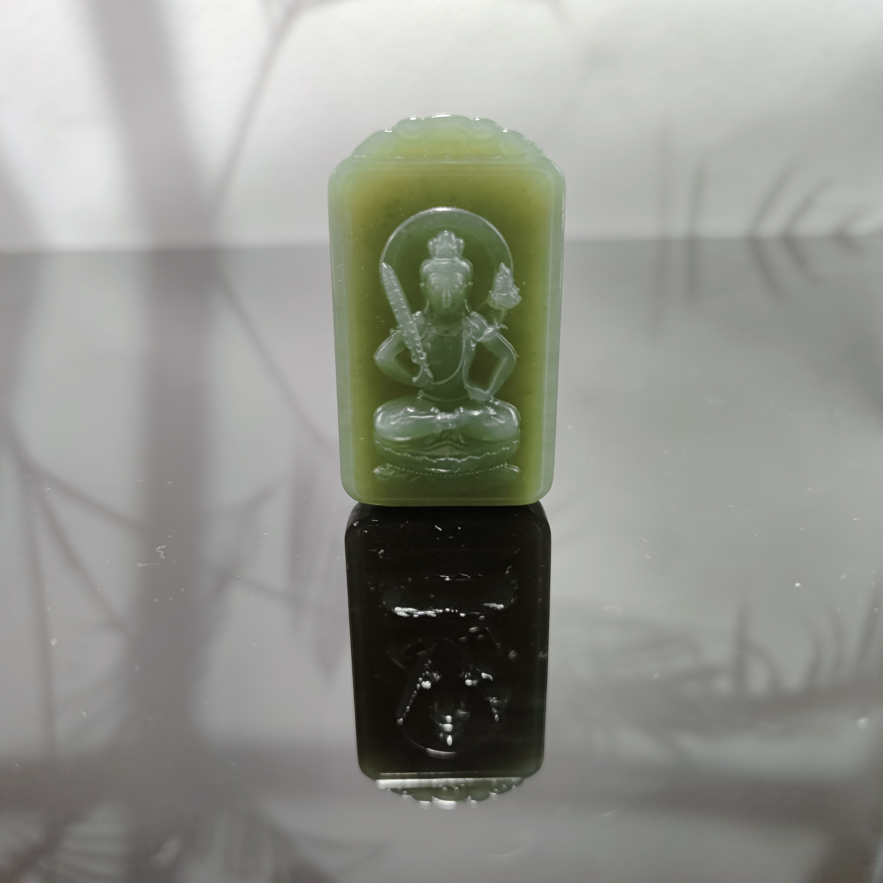 和田玉虚空藏菩萨吊坠（牛、虎）3171