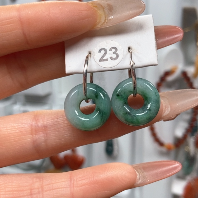 【闪购商品】翡翠耳饰银S925镶嵌耳饰