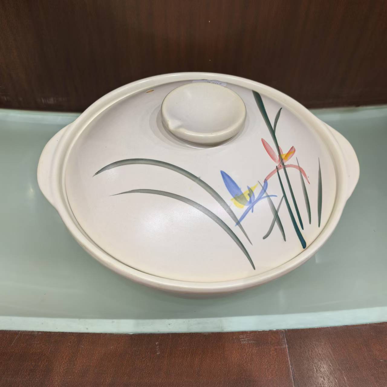 景德镇珍宝3.25升砂锅3110白兰花