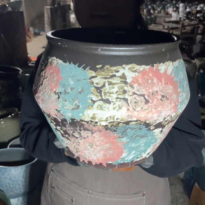 紫砂花盆口23高24正品正品