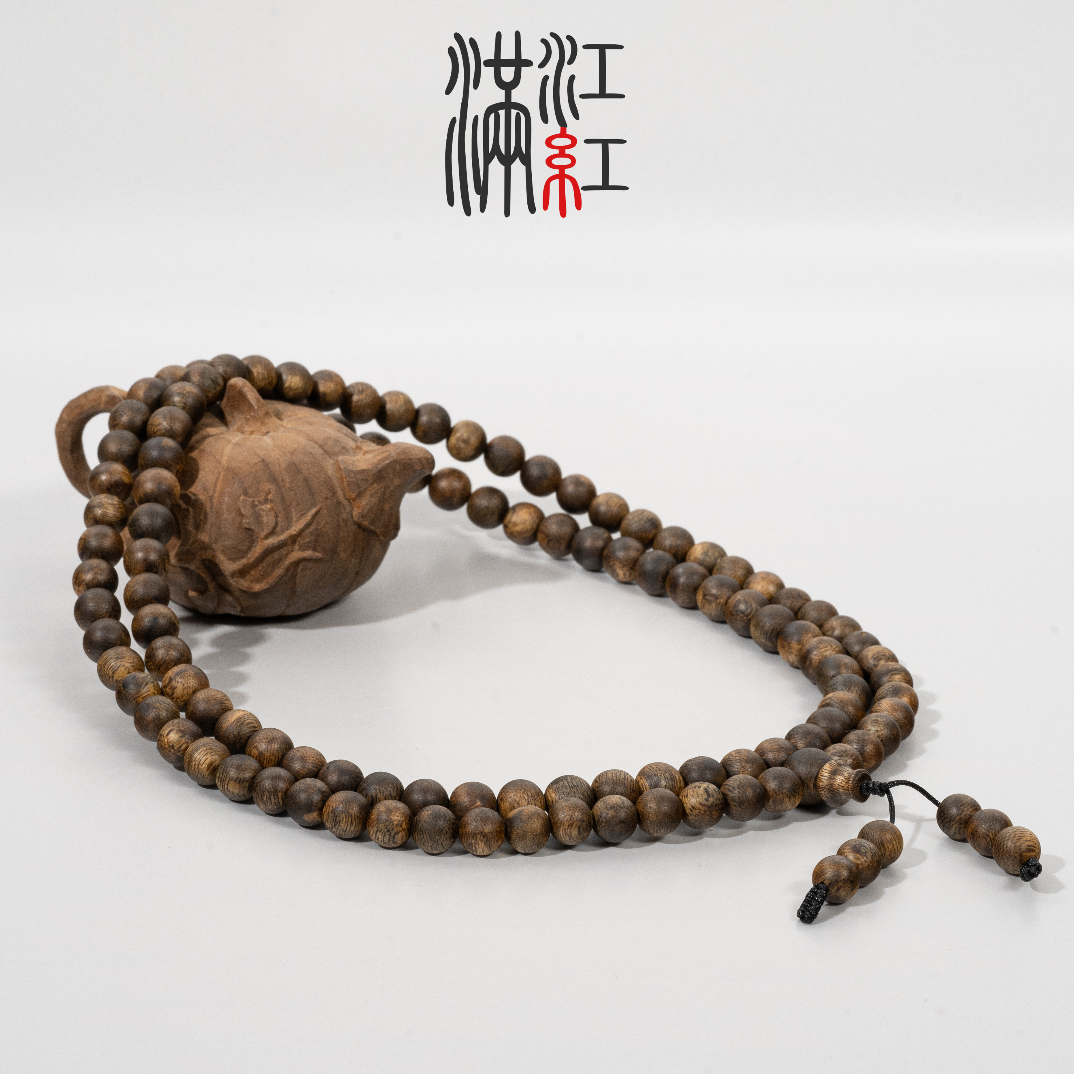 满江红 沉香手串海南金黄油乌身圆叶树心老料/卡 8 沉水浮/毕业