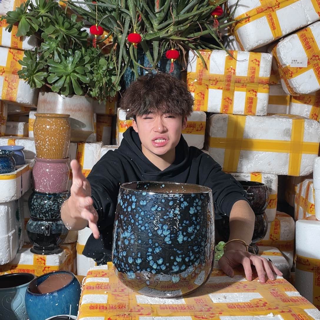 无铅玻璃宜兴紫砂花盆