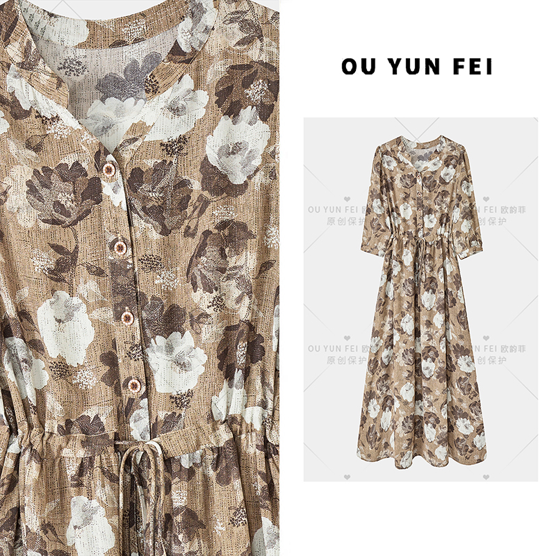 2025新款夏天巨显瘦藏肉连衣裙时髦气质夏季穿搭长裙HJ1101