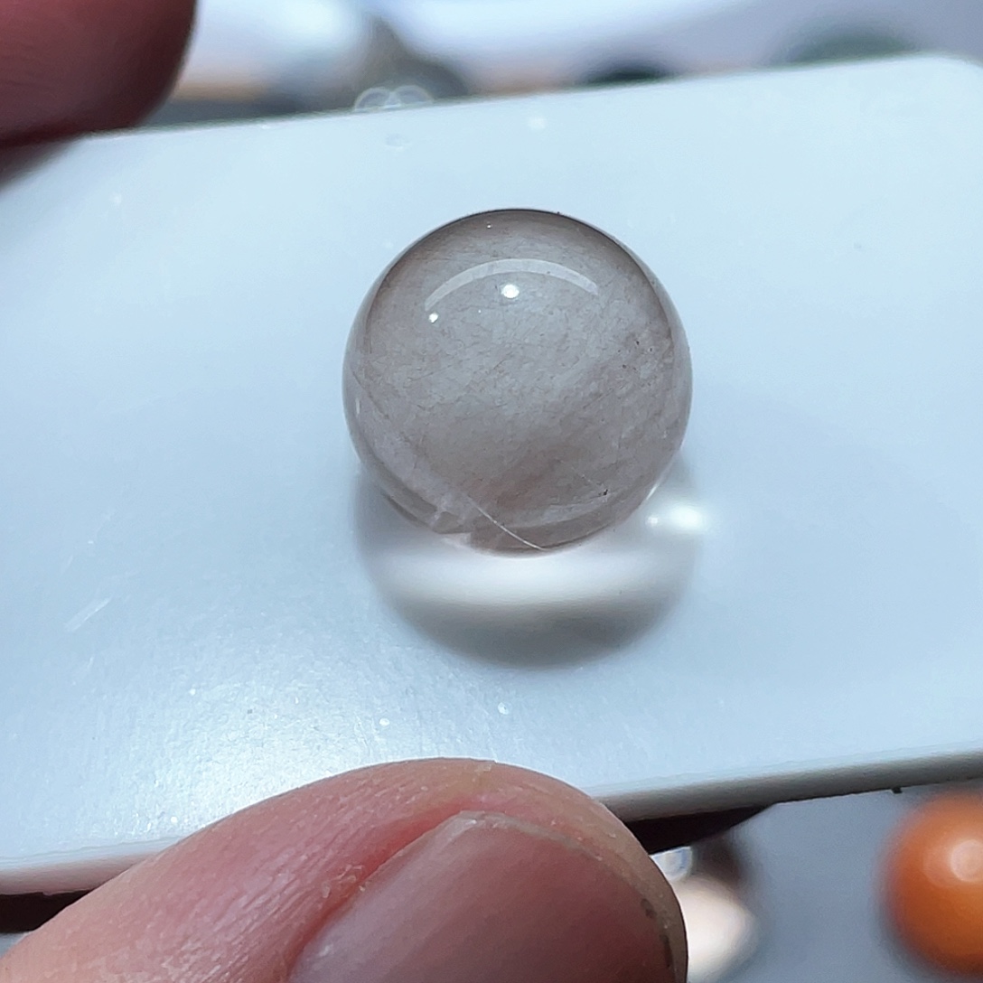 未镶嵌水晶珠宝半成品粉兔毛13.2mm