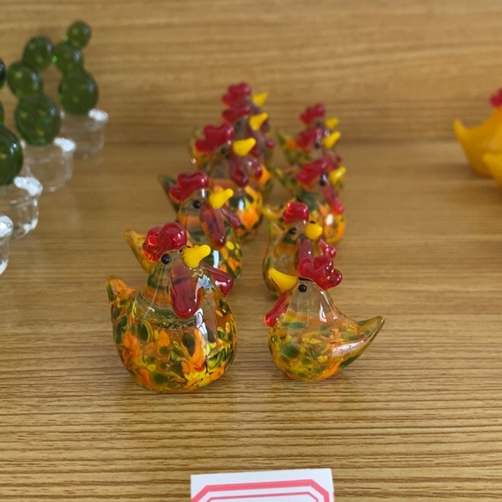 琉璃手工艺品琉璃咕咕鸡一对