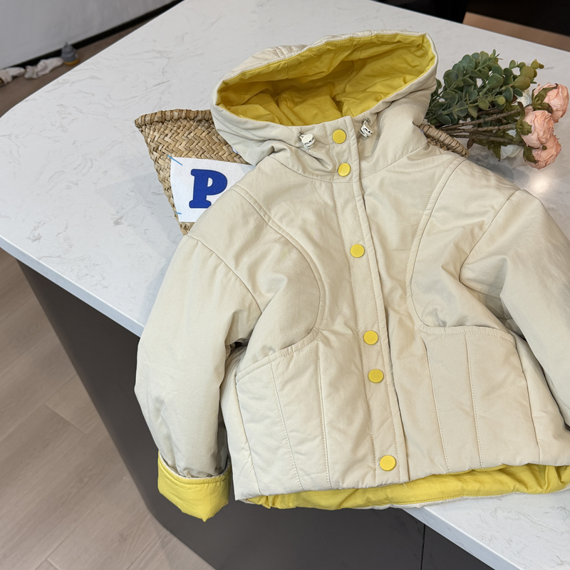 【现货】leomama童装儿童口袋连帽棉衣2025新款女童保暖亲肤棉服