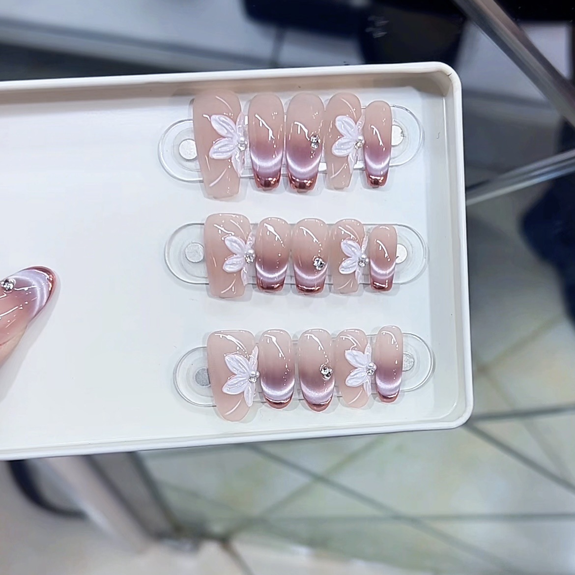 3000 NAIL “紫罗兰”设计师高定原创纯手工高级感猫眼显白穿戴甲