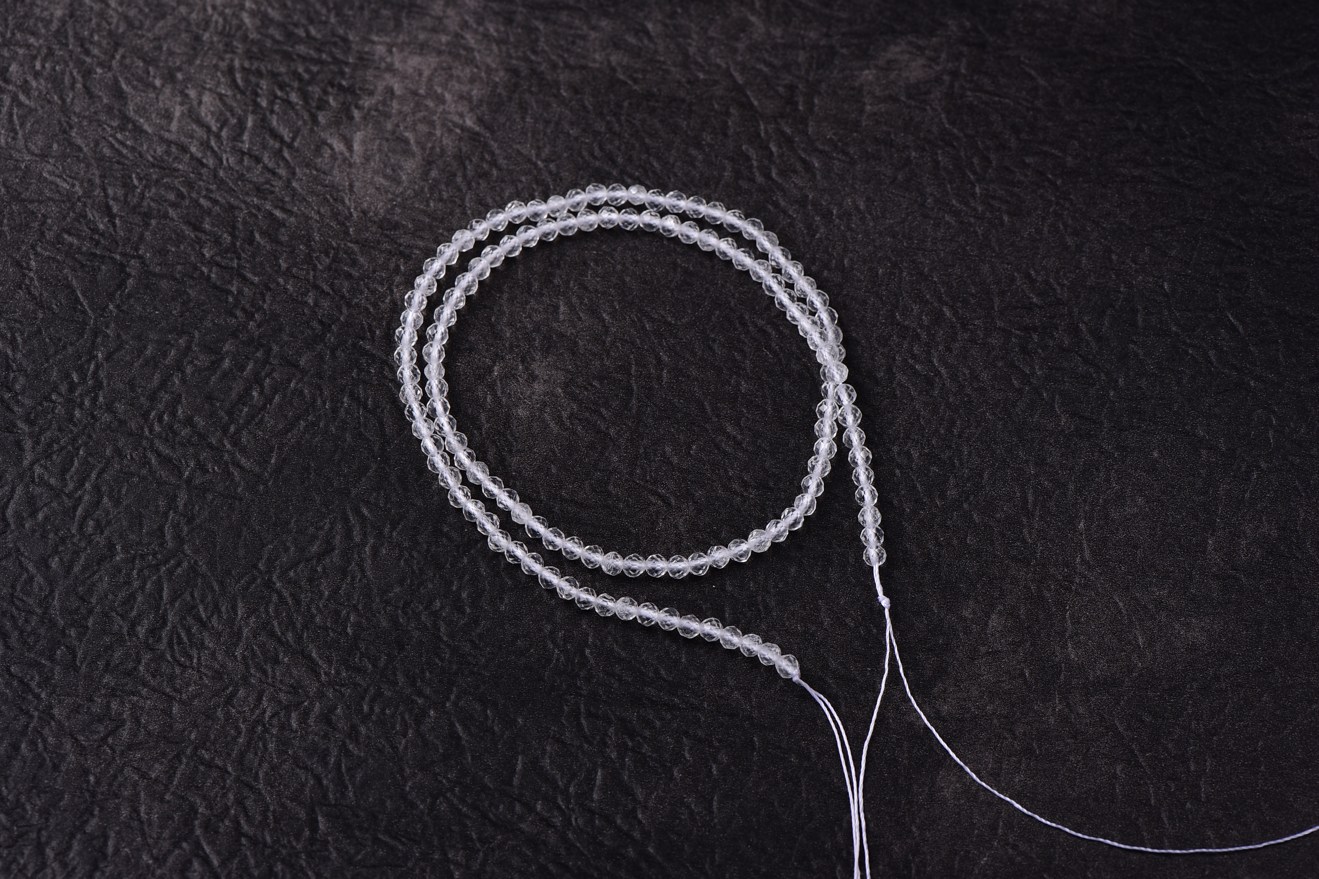 天然白水晶2m刻面圆珠半成品手工