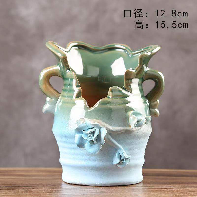 网红多肉老桩碗莲创意植物花盆陶瓷大小口径包邮陶罐高款家用花盆