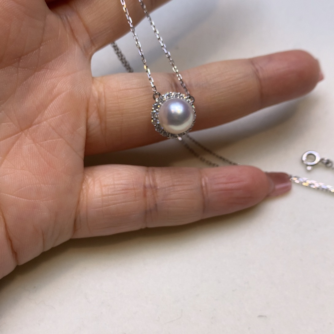 颈饰银S925镶嵌海水珍珠