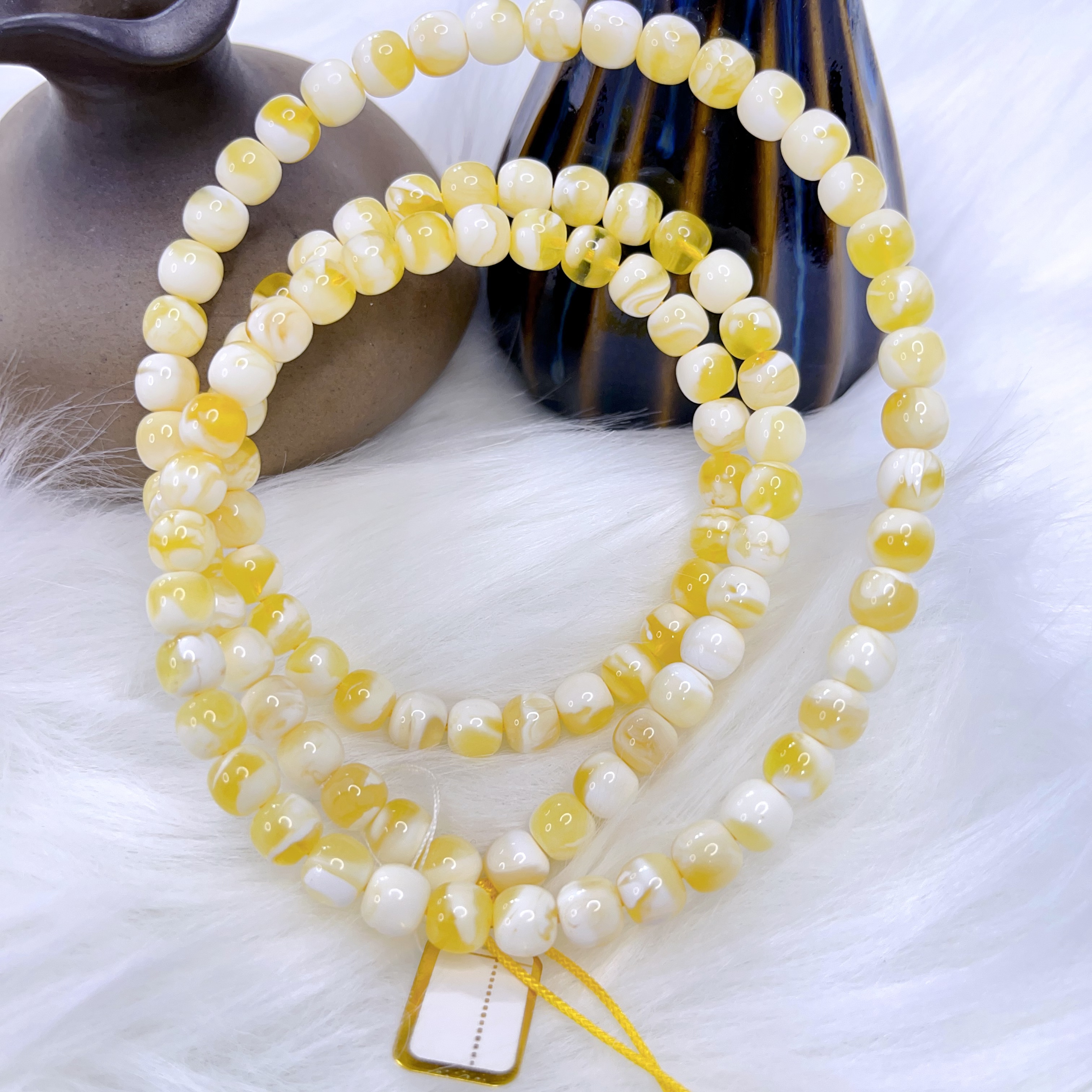 【云川.典藏】7.5mm金瓷白高桩老型108手串气质白色时尚百搭多层