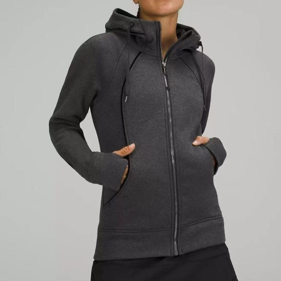 《露》scuba女士修身加绒连帽卫衣