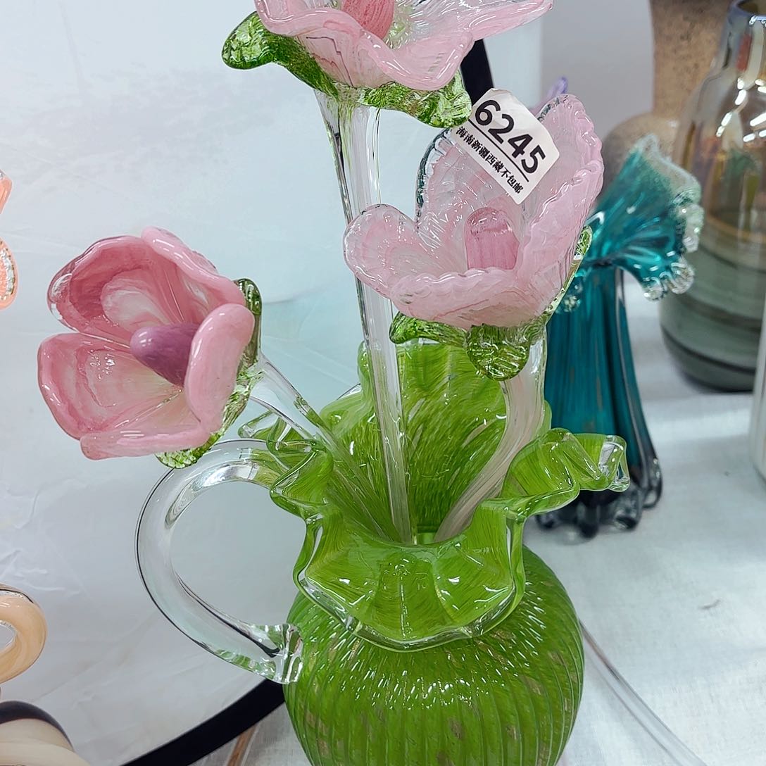 三支花带瓶安妮家居花瓶摆件