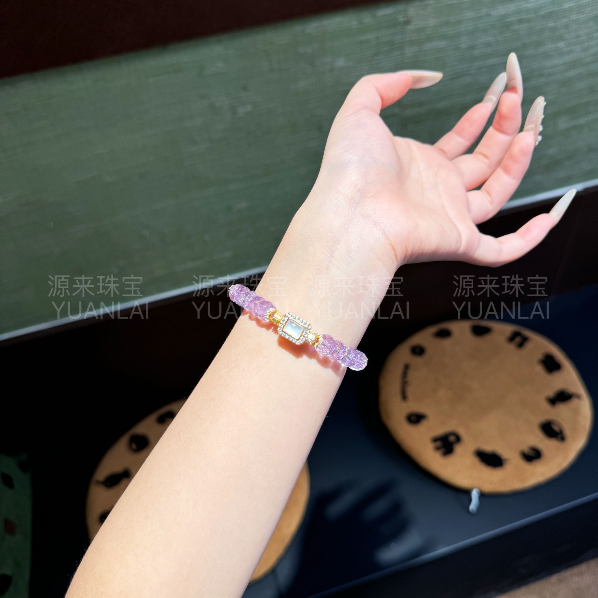 E*紫纱钻星*紫水晶手串YY3361