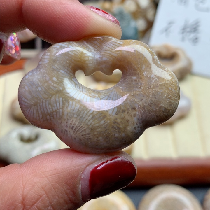 硅化珊瑚（珊瑚玉）颈饰未镶嵌