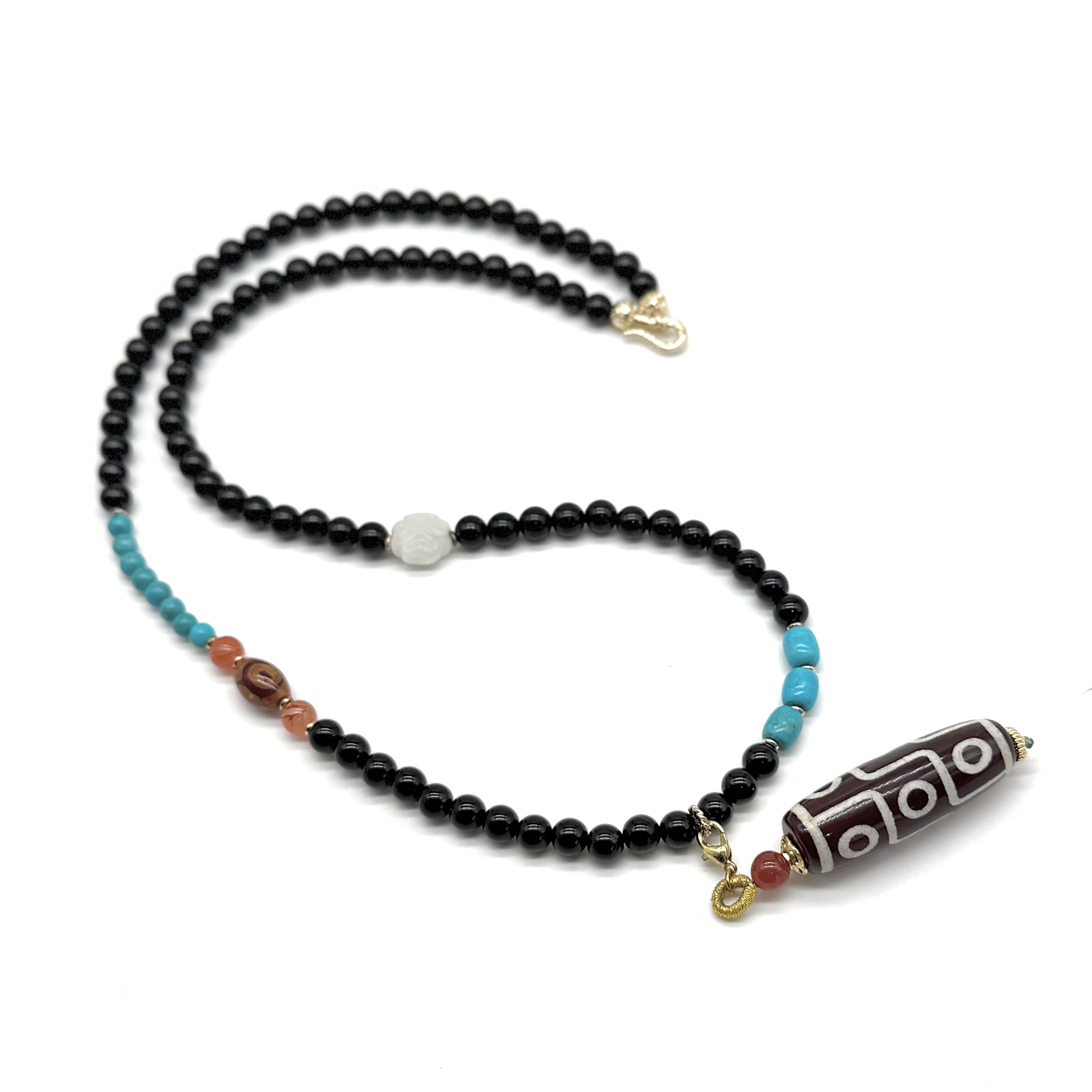 非金属树脂项链 【V姐珠宝】LX110 时尚暴力蓝圆珠设计款项链