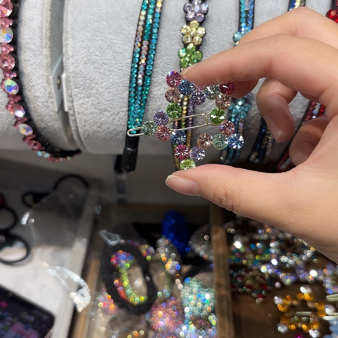 仿水晶铁合金小Q 镂空五角星蛙扣