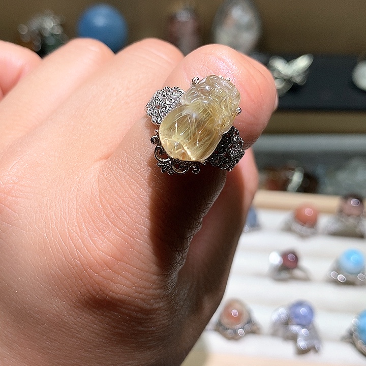 水晶戒指银S925镶嵌w***窝水晶