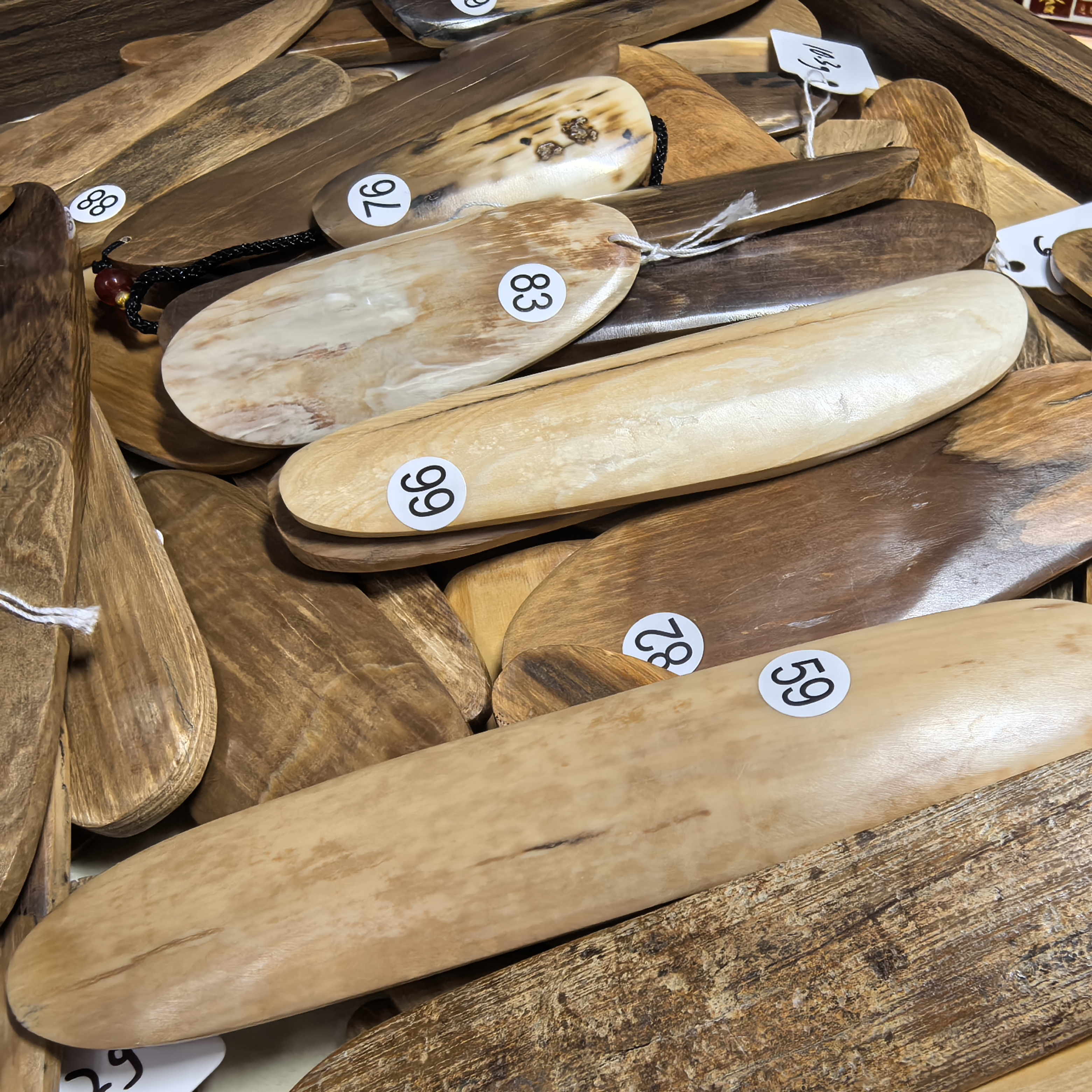 猛犸牙原料刮痧板素牌无事牌鬼Q文玩