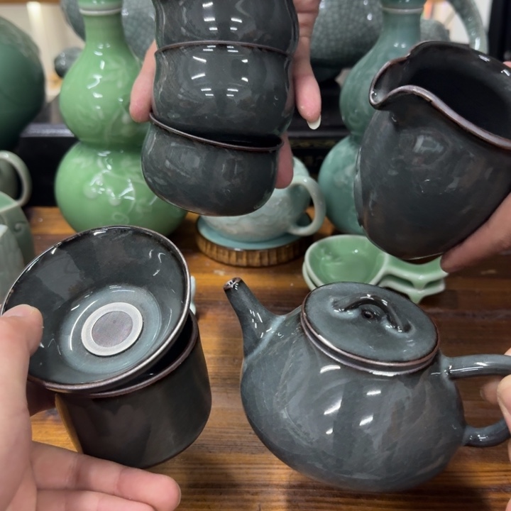 龙泉青瓷茶具微瑕48987